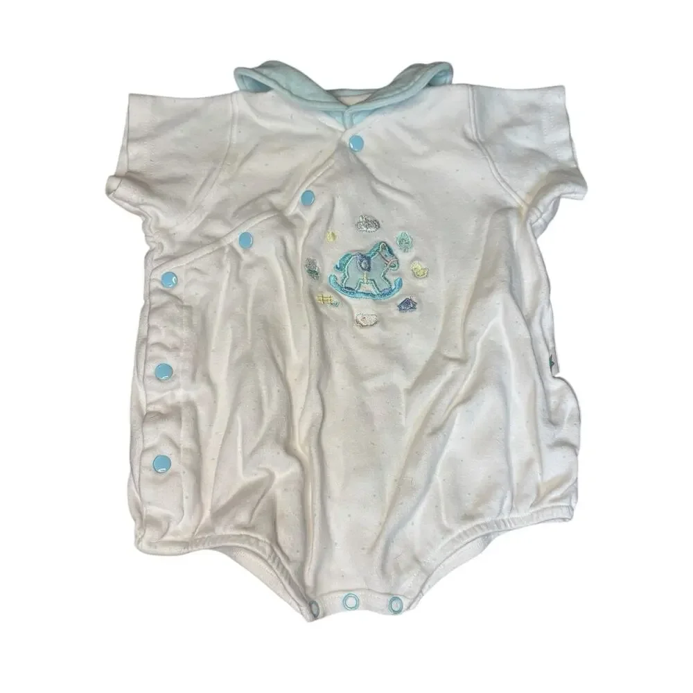 VTG Baby Bgosh Boys Romper 90s Safari Animals Polo Jumpsuit One Piece 6-9M Lot